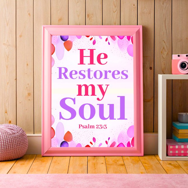 He restores my soul Boho Christian Teen Girl Art Poster (Creator Uploaded)