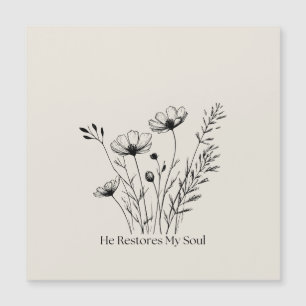 He Restores My Soul Minimalist Design Magnet