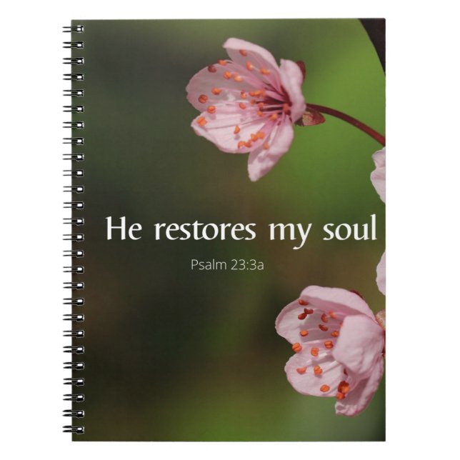 He restores my Soul Notebook (Front)