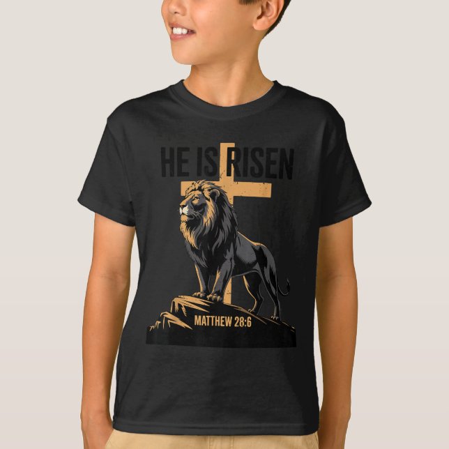 He Risen Jesus Lion Judah Easter T-Shirt (Front)