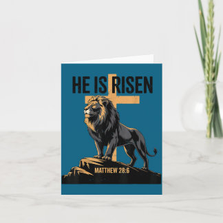 He Risen Jesus Lion Judah Illustration Card