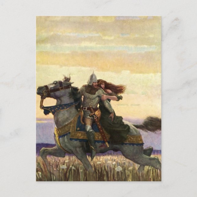 “He Rode Away With the Queen” by NC Wyeth Postcard (Front)