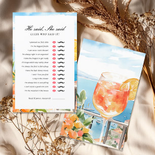 He Said She Said Aperol Spritz Bridal Shower Game