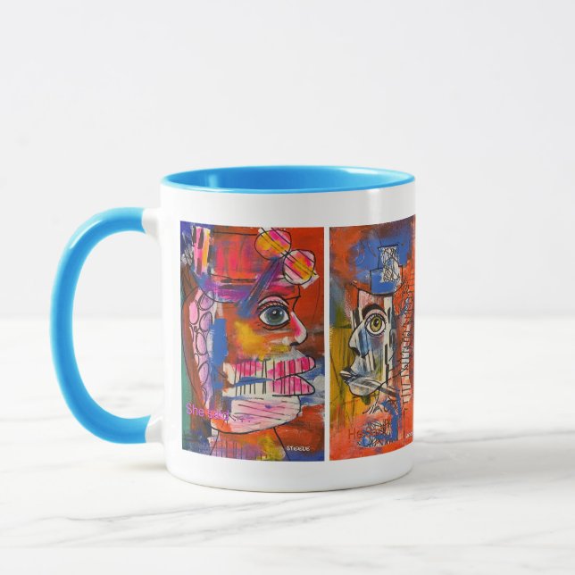 "He Said, She Said" Beverage Mug (Left)