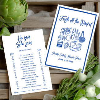 He Said She Said Blue Bridal Shower Game