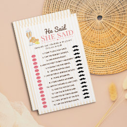 He Said She Said Bridal Shower Game 