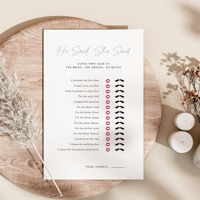 He Said, She Said Bridal Shower Game (Creator Uploaded)
