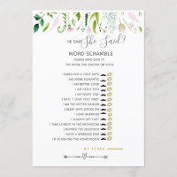 He said, she said games Baby Shower grey/ yellow
