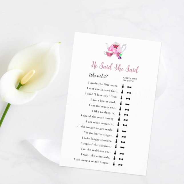 He Said She Said Love is Brewing Bridal Tea Party Flyer (Creator Uploaded)