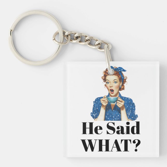 He Said What? Keychain (Front)