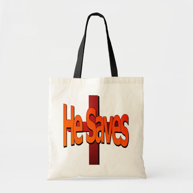 He Saves Budget Tote Bag (Front)