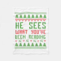 He Sees What You've Been Reading Christmas Book Wo