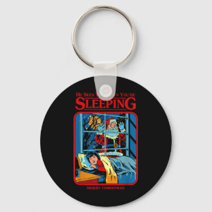 He Sees You When You're Sleeping Merry Christmas  Key Ring