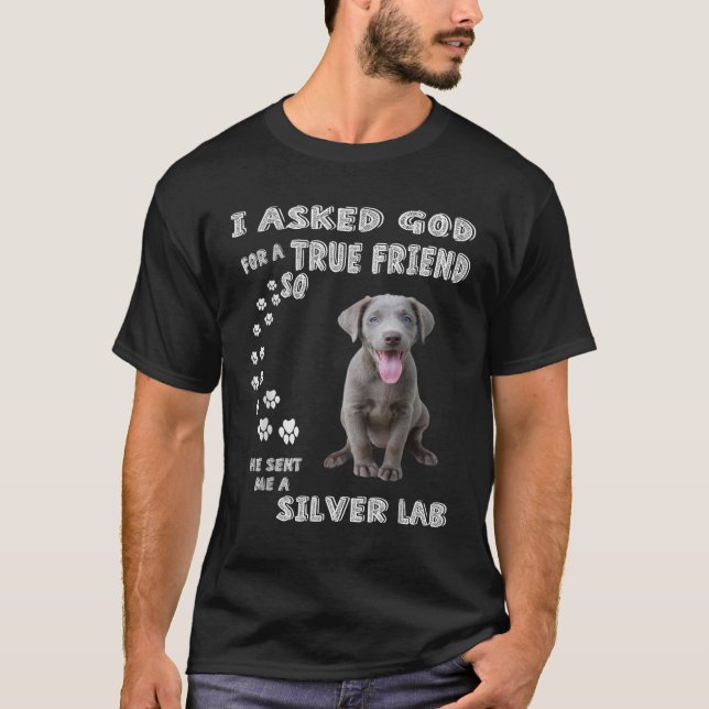 He Sent Me A Silver Lab T-Shirt (Front)