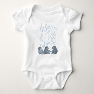 He Sent the Wild Things Off to Bed - Blue Baby Bodysuit