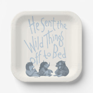 He Sent the Wild Things Off to Bed - Blue Paper Plate