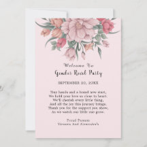 He & She Modern Baby in Bloom Gender Reveal