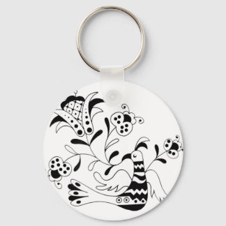 He Sings a Flower Key Ring