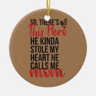He Stole My Heart Firefighter Mum Of A Fireman Ceramic Tree Decoration