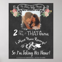 He Stole My Heart Fun Poem Chalkboard Wedding