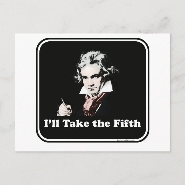 He takes the fifth! postcard (Front)