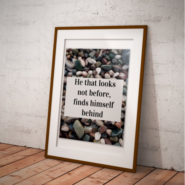 He that looks not before wisdom quote poster (Creator Uploaded)