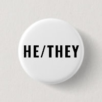 He They Gender Pronouns black and white simple