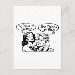 He Thinks She Thinks Postcard