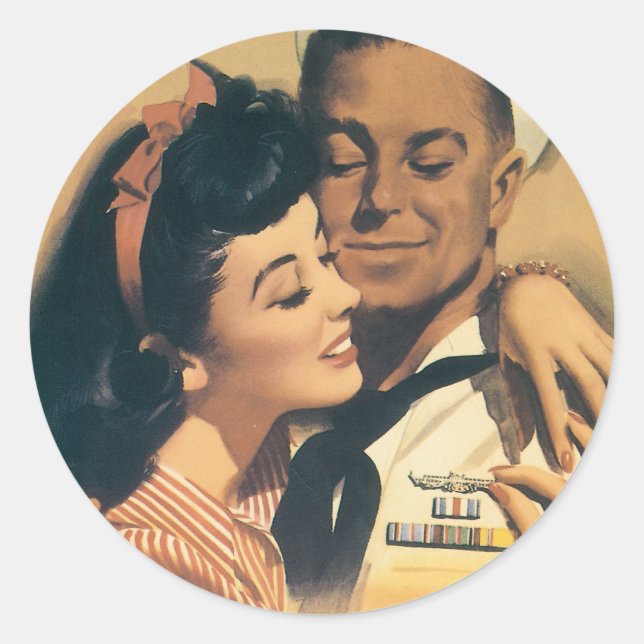 "He Volunteered For Submarine Service" Classic Round Sticker (Front)