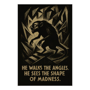 He Walks the Angles – A Brown Jenkin Expressionist Poster