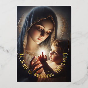He who is bringing the Light Foil Holiday Card