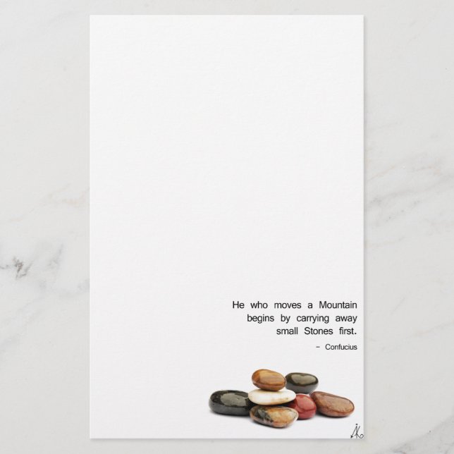 He who moves a Mountain ... - Confucious Stationery (Front)