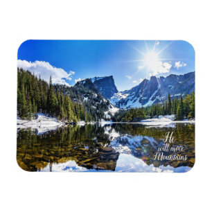 He Will Move Mountains Inspirational Photo Quote Magnet