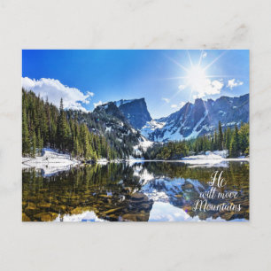 He Will Move Mountains Inspirational Photo Quote Postcard