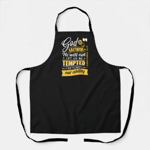 He Will Not Let You Be Tempted – Bible Verse Apron