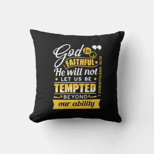 He Will Not Let You Be Tempted – Bible Verse Cushion