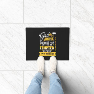  He Will Not Let You Be Tempted – Bible Verse Doormat