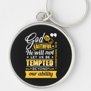  He Will Not Let You Be Tempted – Bible Verse Key Ring