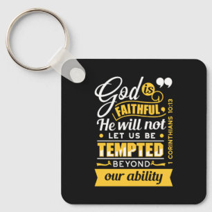  He Will Not Let You Be Tempted – Bible Verse Key Ring