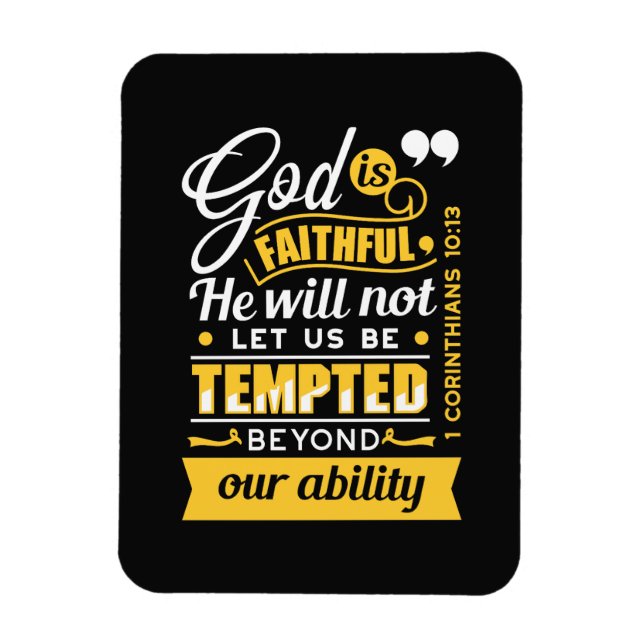  He Will Not Let You Be Tempted – Bible Verse Magnet (Vertical)