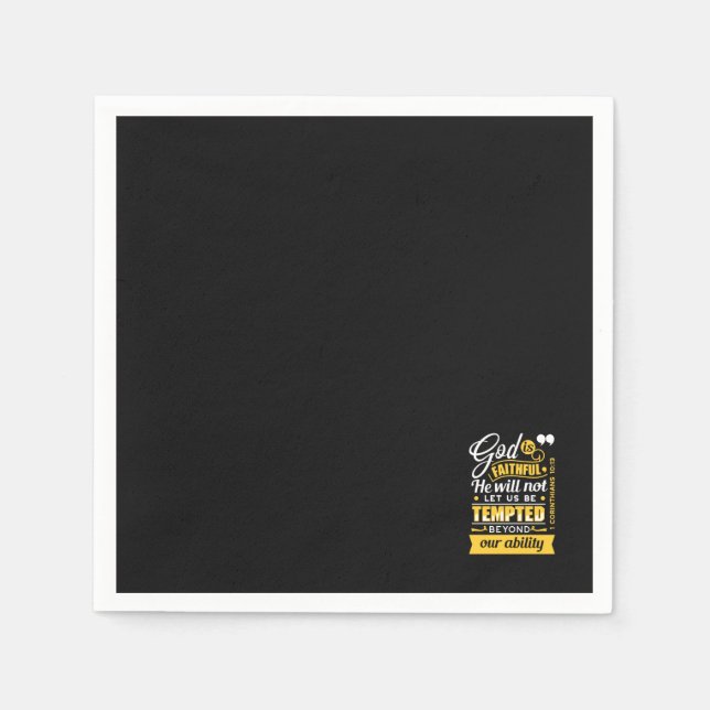  He Will Not Let You Be Tempted – Bible Verse Napkin (Front)