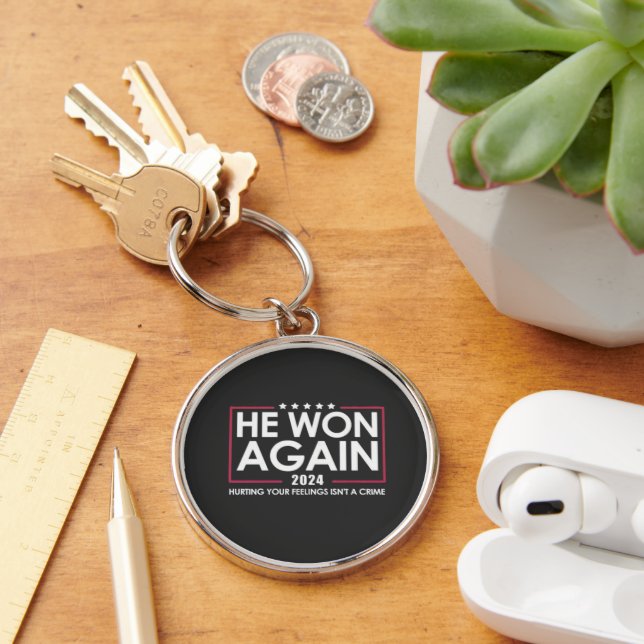 He Won Again 2024 Trump Inaguration 2025 Key Ring (Desk)