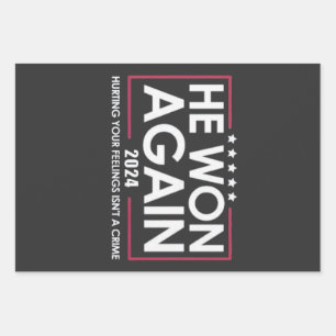 He Won Again 2024 Trump Inaguration 2025 Wrapping Paper Sheet