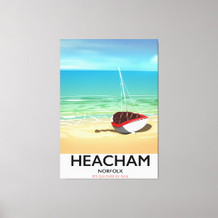 Heacham Norfolk vintage seaside poster Canvas Print