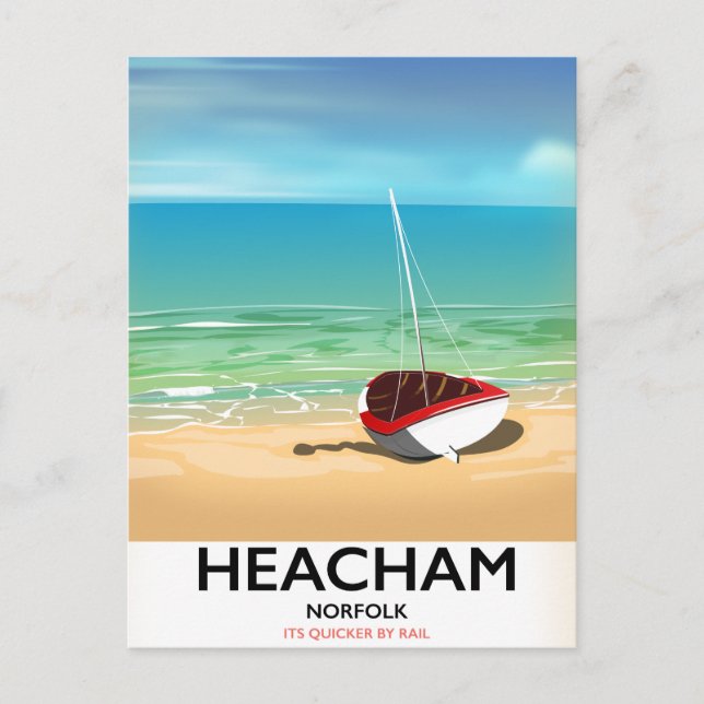 Heacham Norfolk vintage seaside poster Postcard (Front)