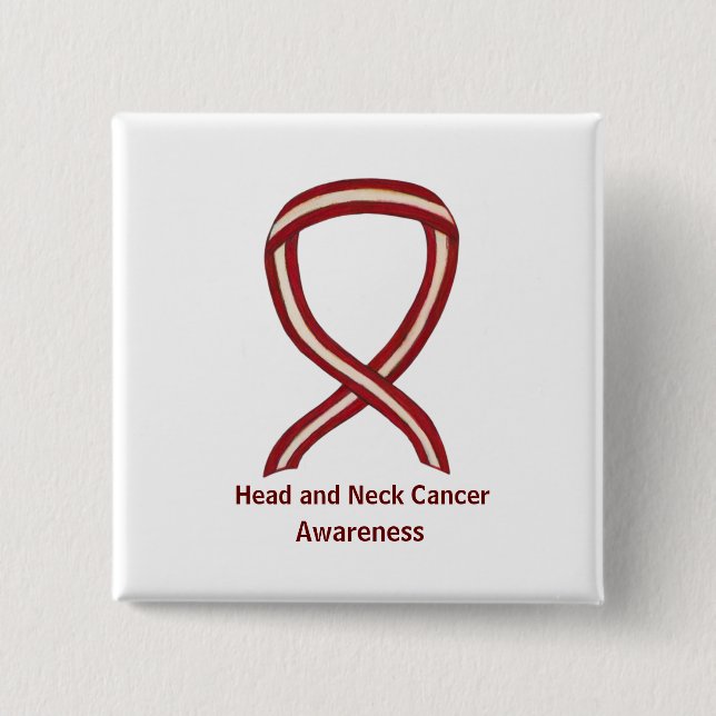 Head and Neck Awareness Ribbon Pin Buttons (Front)
