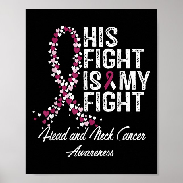 Head And Neck Cancer Awareness His Fight Is My Sup Poster (Front)