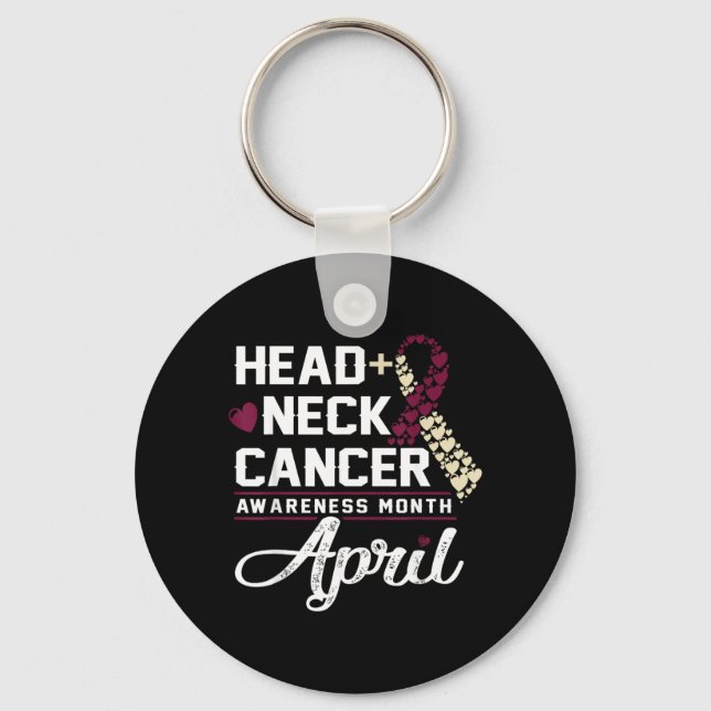 Head And Neck Cancer Awareness Key Ring (Front)