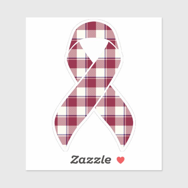 Head and Neck Cancer Awareness Plaid Burgundy (Sheet)