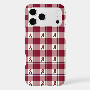 Head and Neck Cancer Awareness Plaid Burgundy